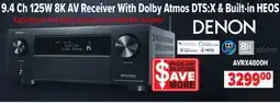 2001 Audio Video AVRX4800H 9.4 Ch 125W 8K AV Receiver with Dolby Atmos DTS:X & Built-in HEOS offer