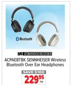 2001 Audio Video ACPAEBTBK SENNHEISER Wireless Bluetooth Over Ear Headphones offer