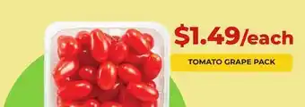 Food World Supermarket TOMATO GRAPE PACK offer