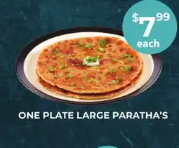 Food World Supermarket ONE PLATE LARGE PARATHA'S offer