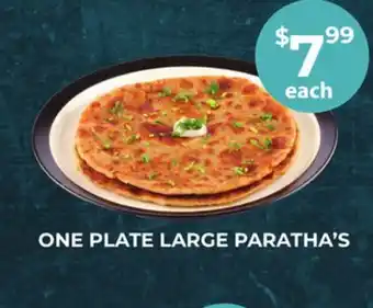 Food World Supermarket ONE PLATE LARGE PARATHA'S offer