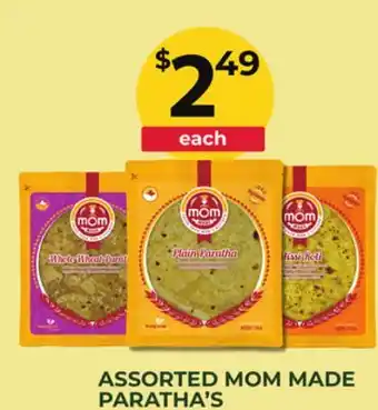 Food World Supermarket ASSORTED MOM MADE PARATHA'S offer