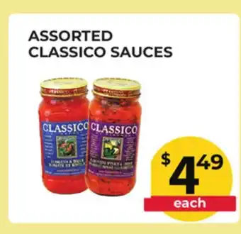 Food World Supermarket ASSORTED CLASSICO SAUCES offer