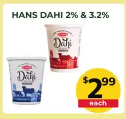 Food World Supermarket HANS DAHI 2% &3.2% offer