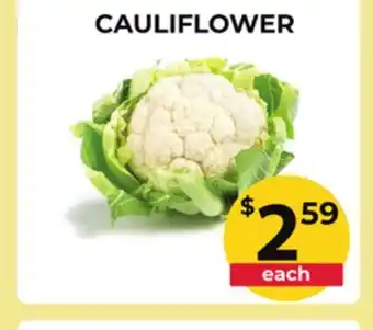 Food World Supermarket CAULIFLOWER offer