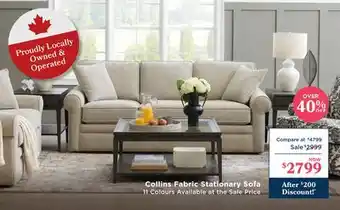 La Z Boy Collins Fabric Stationary Sofa offer