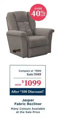 La Z Boy Jasper Fabric Recliner offer