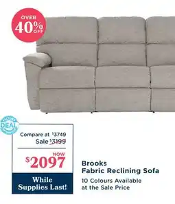 La Z Boy Brooks Fabric Reclining Sofa offer