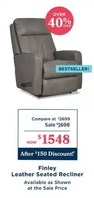 La Z Boy Finley Leather Seated Recliner offer