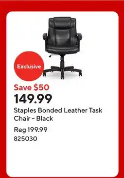 Staples Staples Bonded Leather Task Chair - Black offer