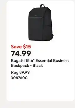 Staples Bugatti 15.6 Essential Business Backpack - Black offer