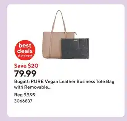 Staples Bugatti PURE Vegan Leather Business Tote Bag with Removable Organizer for 14.1 Laptop/Tablet - Taupe offer