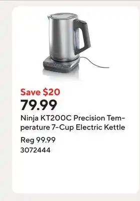 Staples Ninja KT200C Precision Temperature 7-Cup Electric Kettle offer
