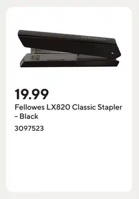 Staples Fellowes LX820 Classic Stapler - Black offer
