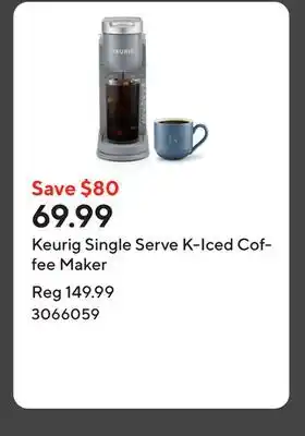 Staples Keurig Single Serve K-Iced Coffee Maker offer