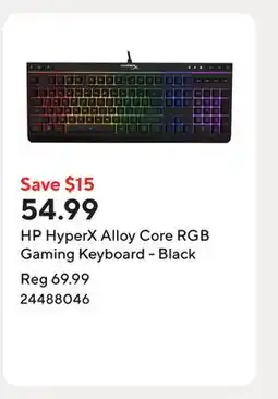 Staples HP HyperX Alloy Core RGB Gaming Keyboard - Black offer