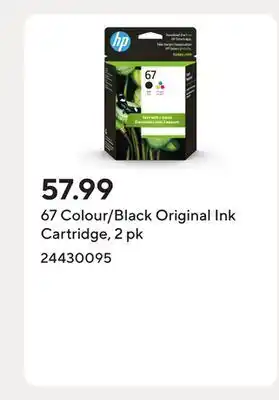 Staples 67 Colour/Black Original Ink Cartridge, 2 pk offer