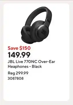 Staples JBL Live 770NC Over-Ear Heaphones - Black offer