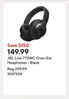 Staples JBL Live 770NC Over-Ear Heaphones - Black offer