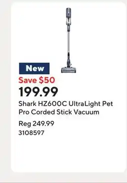 Staples Shark HZ600C UltraLight Pet Pro Corded Stick Vacuum offer