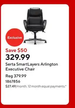Staples Serta SmartLayers Arlington Executive Chair offer