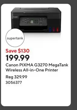 Staples Canon PIXMA G3270 MegaTank Wireless All-in-One Printer offer