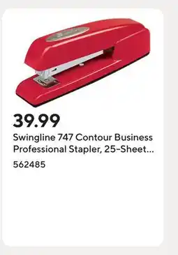 Staples Swingline 747 Contour Business Professional Stapler, 25-Sheet Capacity, Red offer