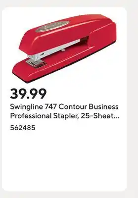 Staples Swingline 747 Contour Business Professional Stapler, 25-Sheet Capacity, Red offer