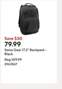 Staples Swiss Gear 17.3 Backpack - Black offer