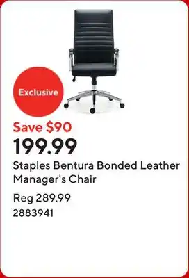Staples Staples Bentura Bonded Leather Manager's Chair offer
