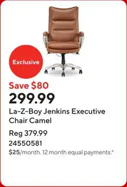 Staples La-Z-Boy Jenkins Executive Chair Camel offer