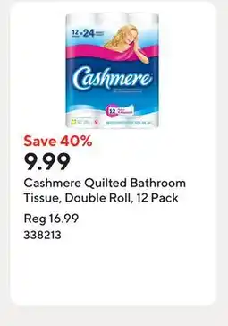 Staples Cashmere Quilted Bathroom Tissue, Double Roll, 12 Pack offer