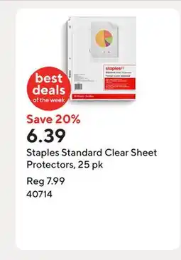 Staples Staples Standard Clear Sheet Protectors, 25 pk offer