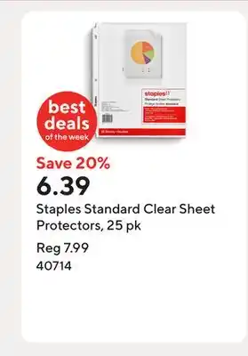 Staples Staples Standard Clear Sheet Protectors, 25 pk offer