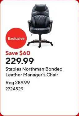Staples Staples Northman Bonded Leather Manager's Chair offer