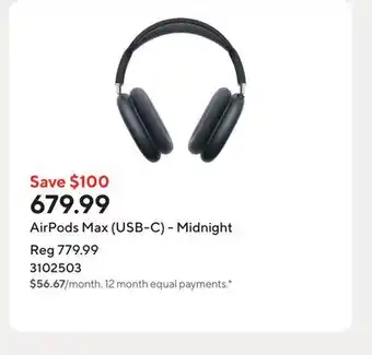Staples AirPods Max (USB-C) - Midnight offer