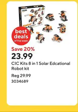 Staples CIC Kits 8 in 1 Solar Edcational Robot kit offer