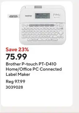 Staples Brother P-touch PT-D410 Home/Office PC Connected Label Maker offer