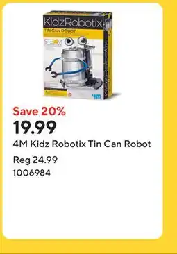 Staples 4M Kidz Robotix Tin Can Robot offer