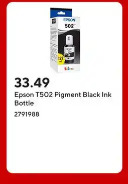 Staples Epson T502 Pigment Black Ink Bottle offer