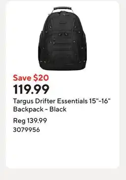 Staples Targus Drifter Essentials 15-16 Backpack - Black offer