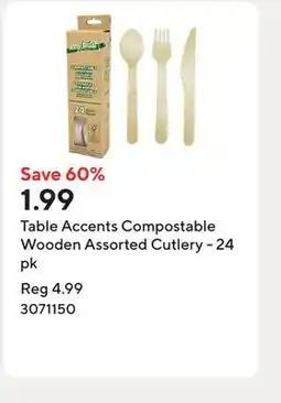 Staples Table Accents Compostable Wooden Assorted Cutlery - 24 pk offer