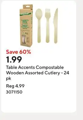 Staples Table Accents Compostable Wooden Assorted Cutlery - 24 pk offer