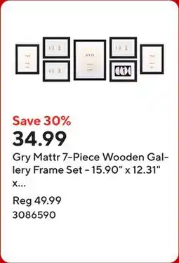 Staples Gry Mattr 7-Piece Wooden Gallery Frame Set - 15.90 x 12.31 x 2.68 - Black offer