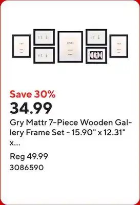 Staples Gry Mattr 7-Piece Wooden Gallery Frame Set - 15.90 x 12.31 x 2.68 - Black offer