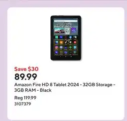 Staples Amazon Fire HD 8 Tablet 2024 - 32GB Storage - 3GB RAM - Black offer