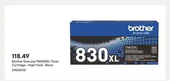 Staples Brother Genuine TN830XL Toner Cartridge - High Yield - Black offer
