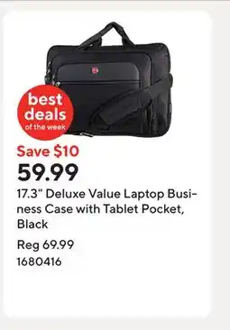 Staples 17.3 Deluxe Value Laptop Business Case with Tablet Pocket, Black offer