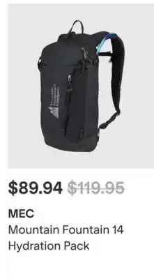 MEC MEC Mountain Fountain 14 Hydration Pack offer