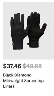 MEC Black Diamond Midweight Screentap Liners offer